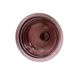 Vision Glassware Purple Amethyst Serving Bowl Dish Deep Ribbed Base 8.5"